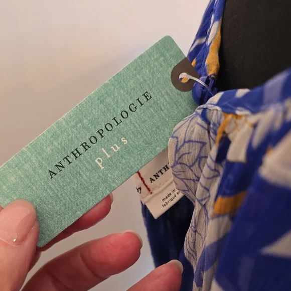 Anthropologie Blue and Yellow Wide Leg Jumpsuit - Picture 3 of 12